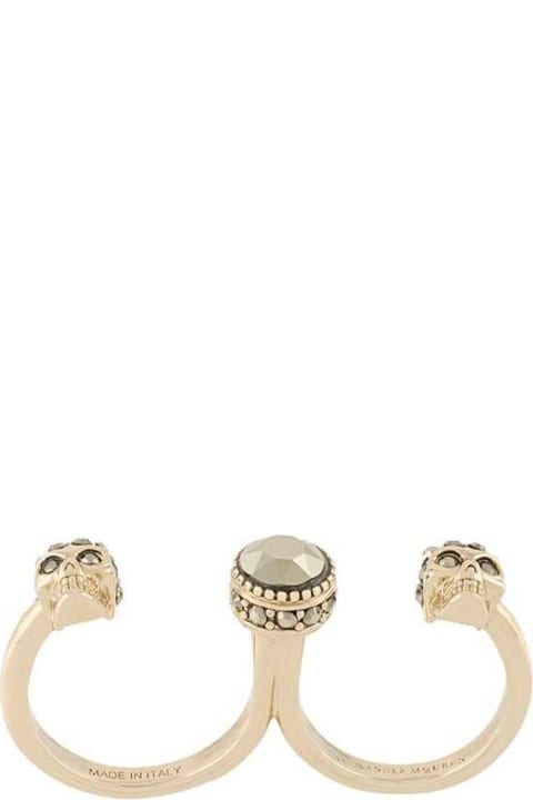 Brass Ring With Skull Detail