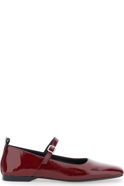 Vagabond Shoes for Women Vagabond 'delia' Red Ballerinas With Adjustable Strap In Shiny Leather Woman