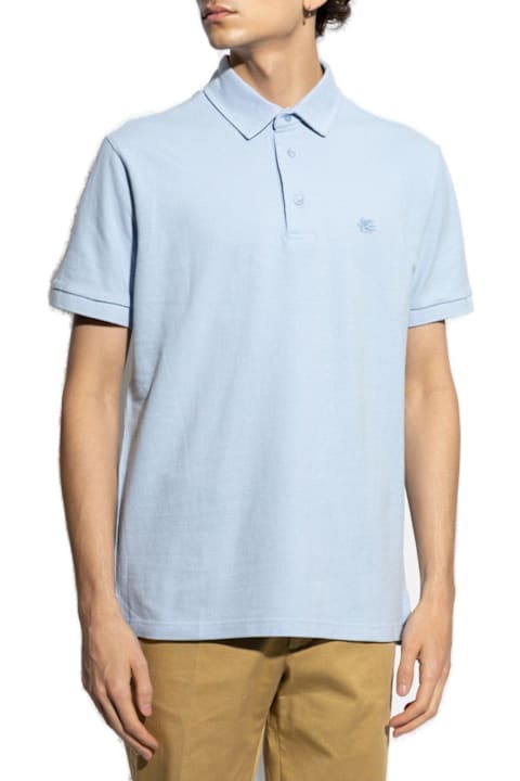 Etro Shirts for Men Etro Light Pink Cotton Polo Shirt
