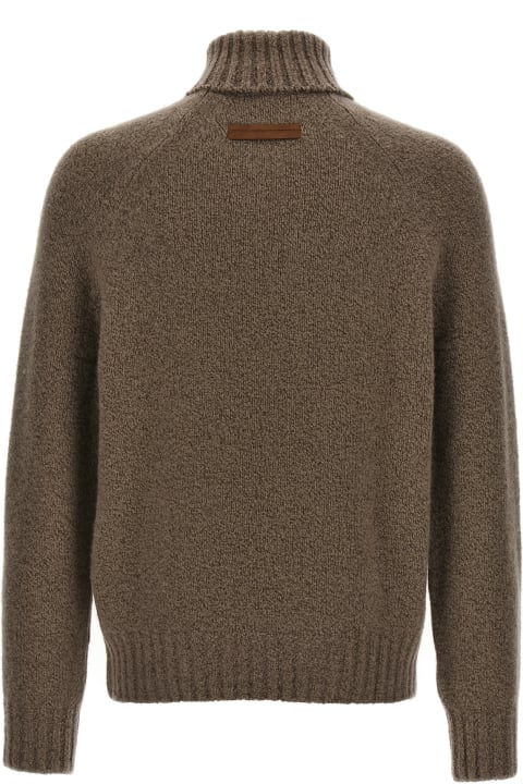 Zegna Men Zegna Boucle Silk Cashmere Sweater