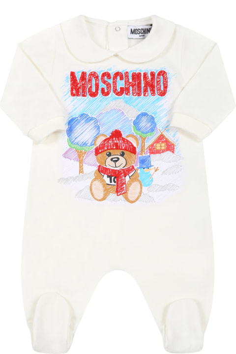 White Babygrow For Baby Kids With Logo