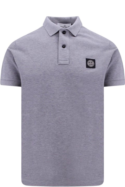 Compass Logo Embroidered Short-sleeved Polo Shirt