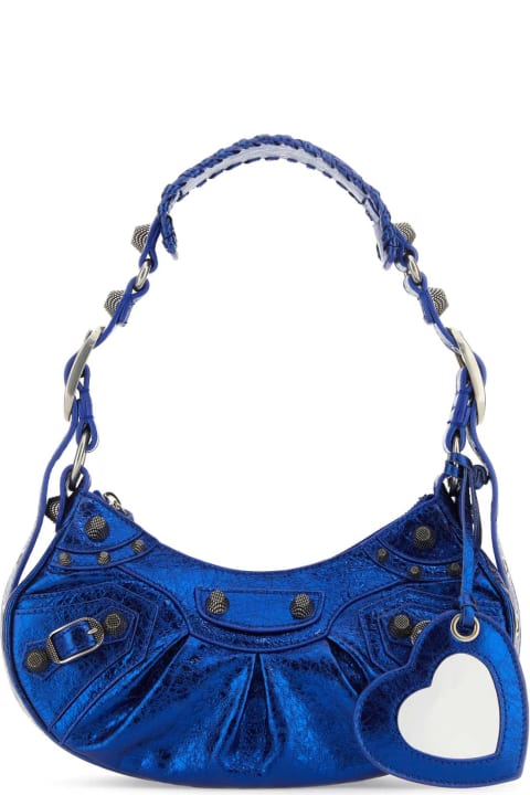 ウィメンズ新着アイテム Balenciaga Blue Nappa Leather Le Cagole Xs Shoulder Bag