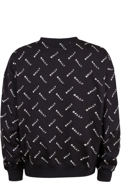 Bally Fleeces & Tracksuits for Men Bally All-over Logo Printed Crewneck Sweatshirt