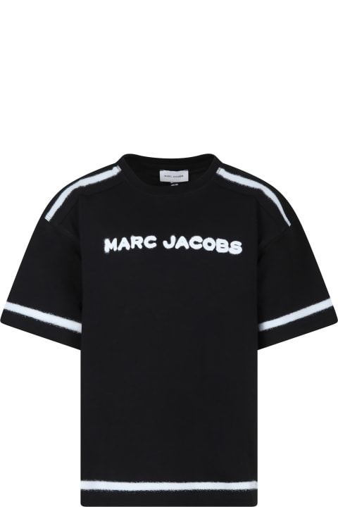 Little Marc Jacobs for Women Little Marc Jacobs Black T-shirt For Girl With Logo