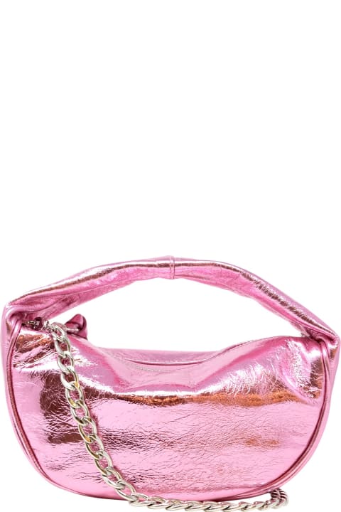 BY FAR Totes for Women BY FAR By Far Baby Cush Pink Metallic Leather Handbag