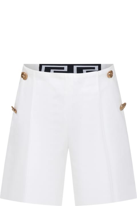 Bottoms for Girls Versace White Elegant Shorts For Girl