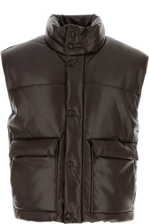 Nanushka Clothing for Men Nanushka Chocolate Synthetic Leather Jovan Padded Jacket