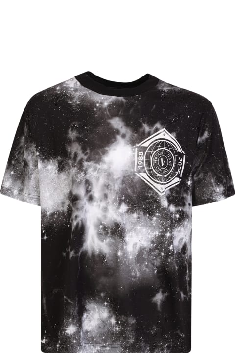 Versace Jeans Couture for Men Versace Jeans Couture T-shirt With Galaxy Print Black And White