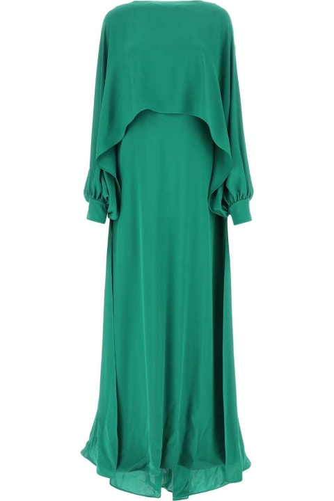 Fashion for Women Valentino Garavani Grass Green Crepe Long Dress