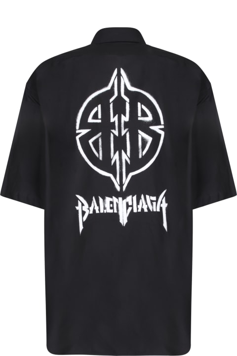 Balenciaga Clothing for Men Balenciaga Large Fit Poplin Black Shirt