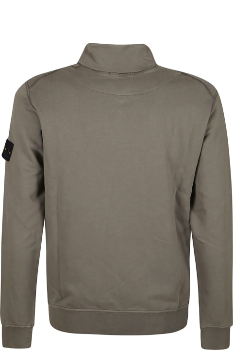 Clothing for Men Stone Island Green Sweatshirt With Zip