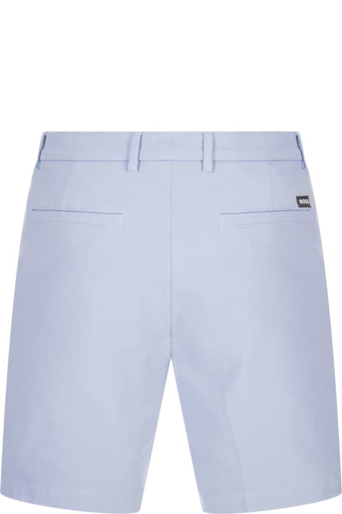 Hugo Boss Pants for Men Hugo Boss Light Blue Regular Fit Bermuda Shorts