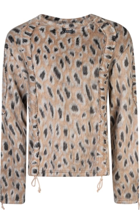 Bluemarble Sweaters for Men Bluemarble Furry Leopard Sweater
