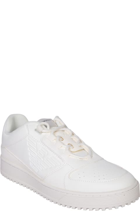 メンズ Emporio Armaniのスニーカー Emporio Armani Logo White Sneakers