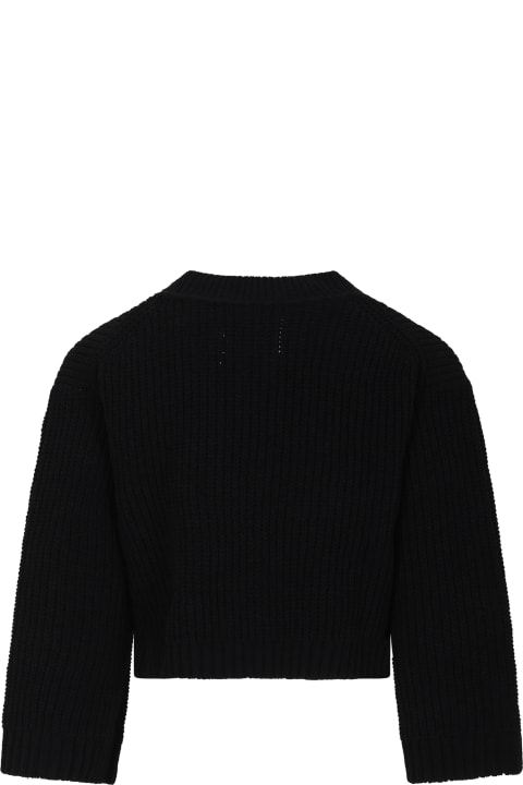 Calvin Klein Sweaters & Sweatshirts for Girls Calvin Klein Black Cardigan For Girl With Logo
