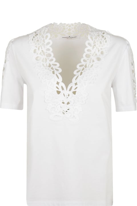 Perforated V-neck Top