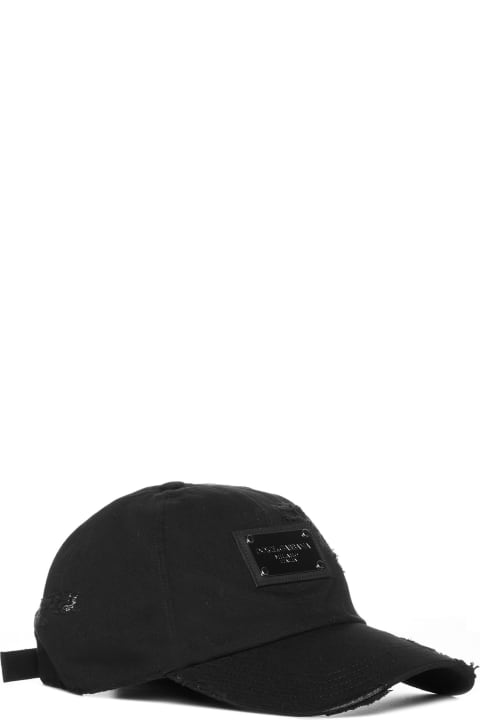 Hats for Men Dolce & Gabbana Baseball Cap With Logo Plaque