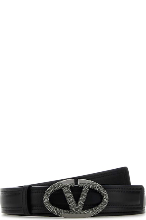 Valentino Garavani Accessories for Women Valentino Garavani Black Leather Belt