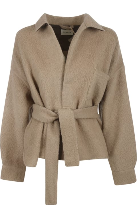 Fur Coated Tie-waist Cardi-coat