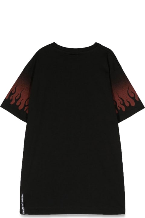 ボーイズ Vision of SuperのTシャツ＆ポロシャツ Vision of Super Negative Red Flames M/c T-shirt