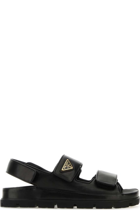 Shoes for Women Prada Black Nappa Leather Sandals