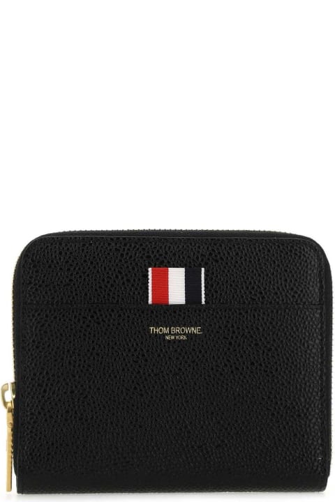 Wallets for Women Thom Browne Logo Embossed Zipped Wallet