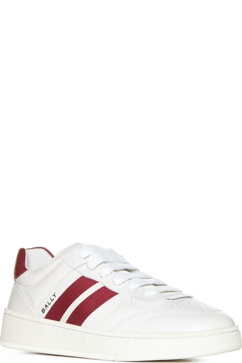 Homeware Bally White And Red Leather Sneakers