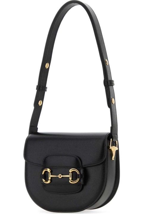 Homeware Gucci Black Leather Mini Gucci Horsebit 1955 Shoulder Bag