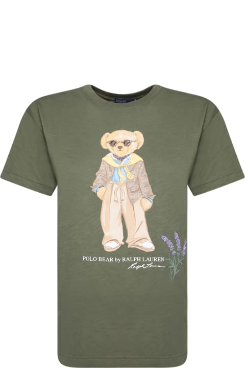 Fashion for Women Polo Ralph Lauren Olive Green Bear T-shirt By Polo Ralph Lauren