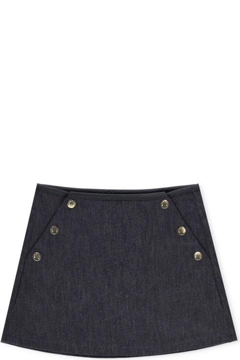 Bottoms for Girls Moncler Logo Patch Mini Denim Skirt