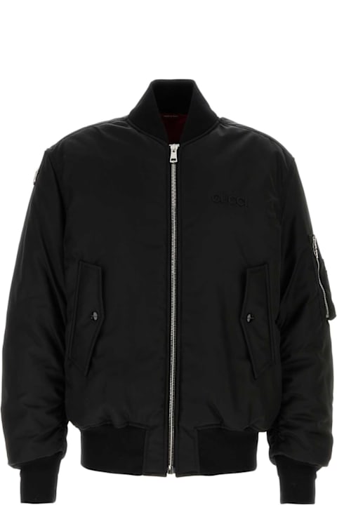 Gucci for Men Gucci Black Nylon Bomber Jacket