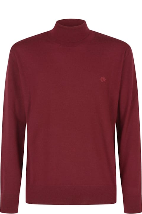 Etro Sweaters for Men Etro Pegaso Embroidered Turtleneck Jumper