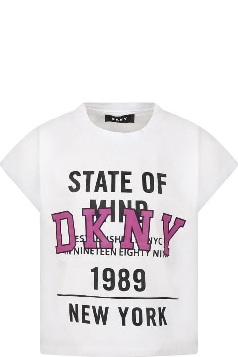 Fashion for Kids DKNY White T-shirt For Girl With Logo
