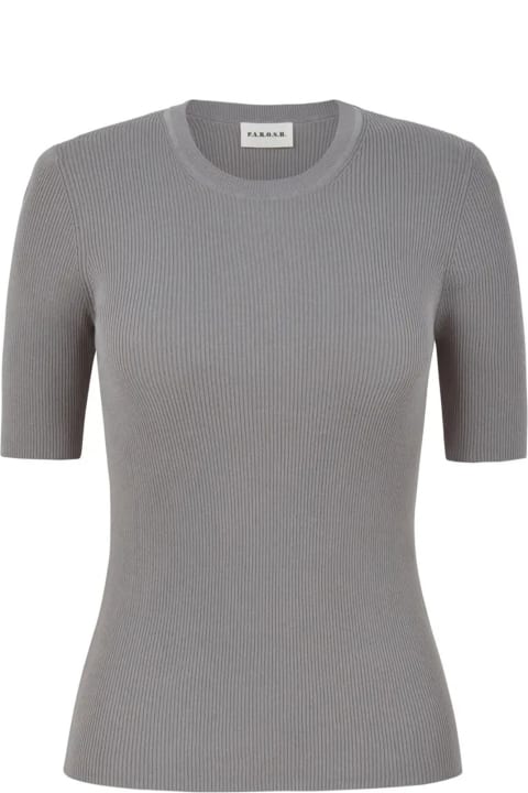 Parosh Sweaters for Women Parosh Gray Short-sleeved Shirt