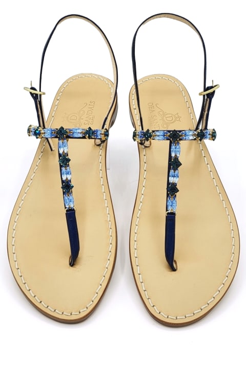 آخر صيحات الموضة من السيدات Dea Sandals Navy Blue Marechiaro Jewel Sandals