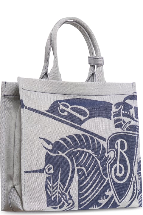 メンズ Burberryのトートバッグ Burberry Embroidered Canvas Shopping Bag