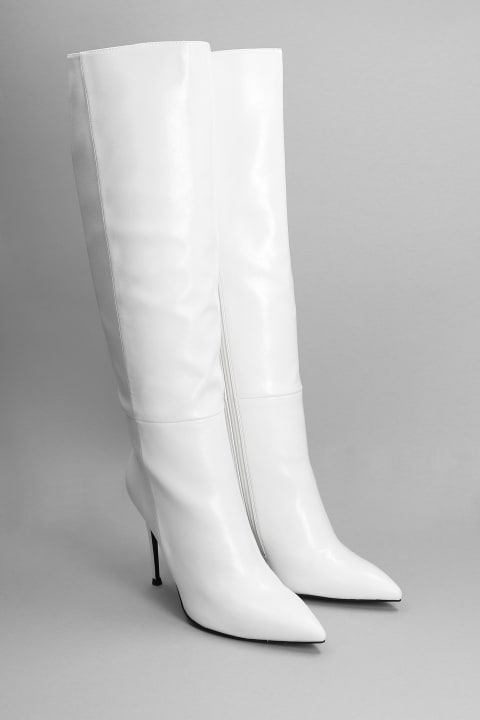 Arsen-hi High Heels Boots In White Leather