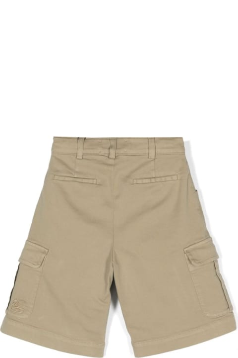 Bottoms for Boys Etro Beige Cargo Shorts With Logo