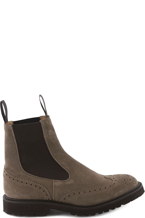 Tricker's أحذية لـ القسم الرجالي Tricker's Henry Visone Suede Chelsea Boot