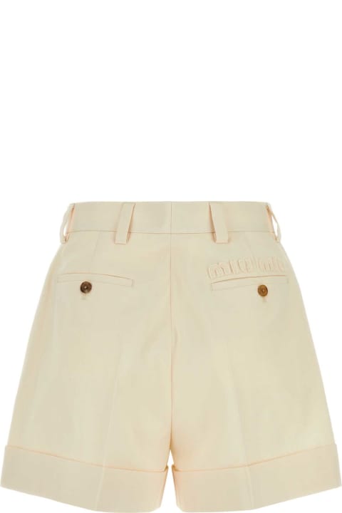 Sale for Women Miu Miu Sand Cotton Shorts