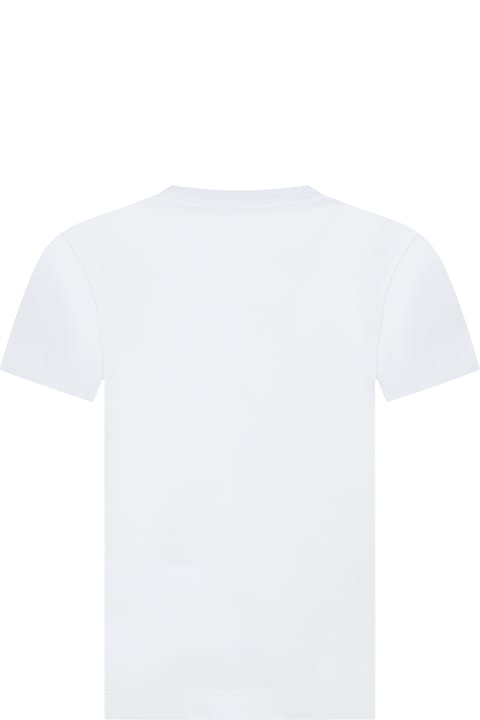 Stone Island Junior Kids Stone Island Junior White T-shirt For Boy With Logo