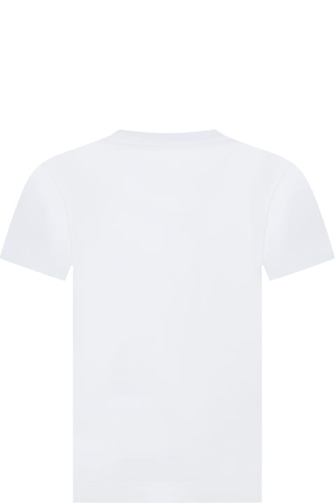 Homeware Stone Island Junior White T-shirt For Boy With Logo