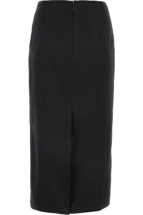 Homeware Miu Miu Black Stretch Silk Skirt