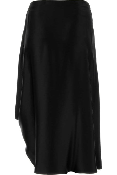 Skirts for Women Loewe Black Silk Skirt