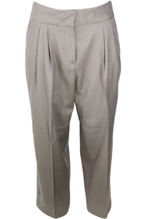 Fabiana Filippi Pants & Shorts for Women Fabiana Filippi Wide Trousers With Pences And Welt Pockets In Soft Stretch Wool