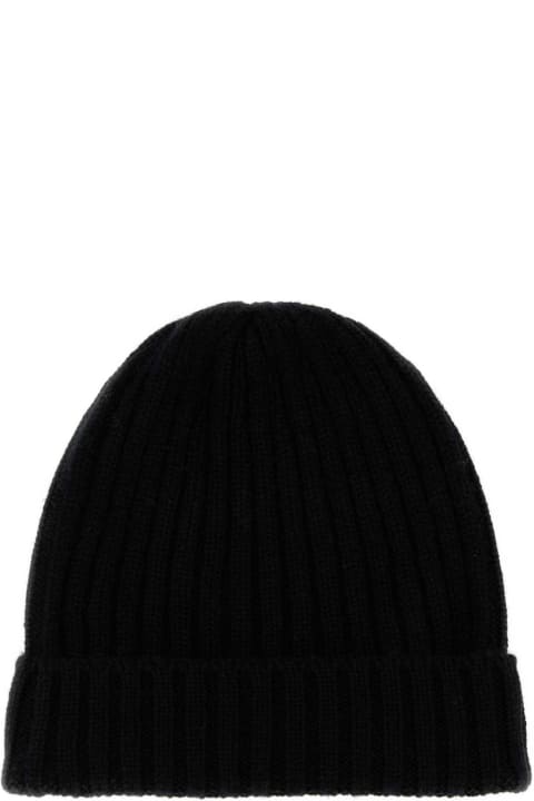 メンズ Fedeliのデジタルアクセサリー Fedeli Black Cashmere Beanie Hat