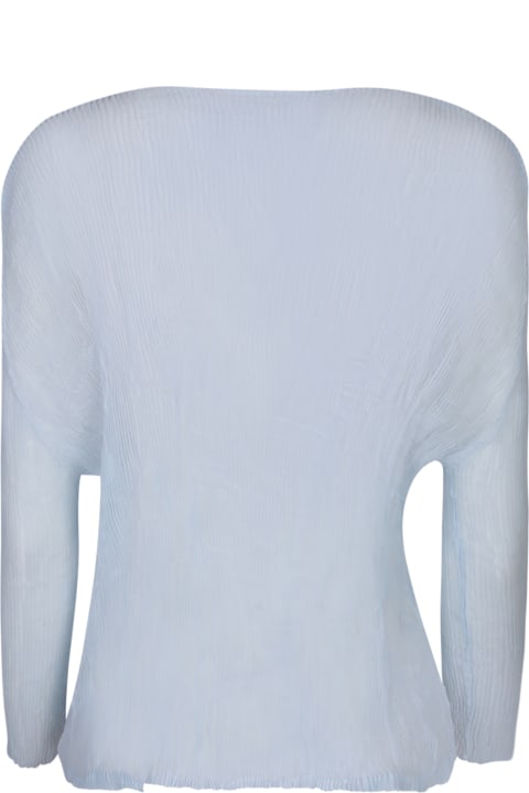 Issey Miyake Sweaters for Women Issey Miyake Twist Light Blue Cardigan