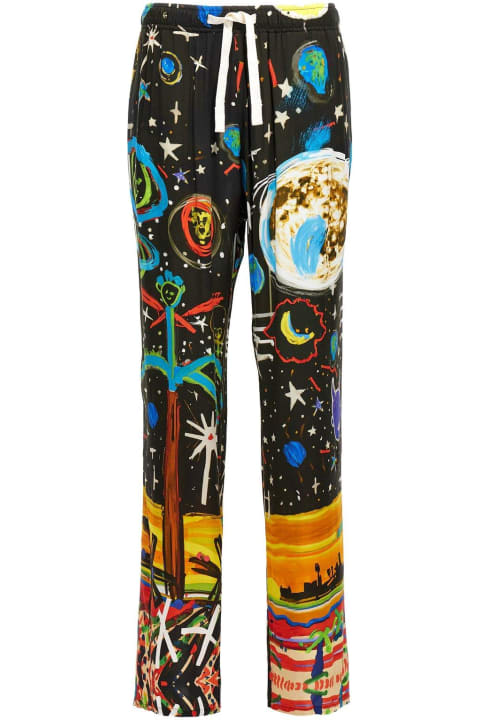Palm Angels Pants for Men Palm Angels Starry Night Printed Drawstring Pants