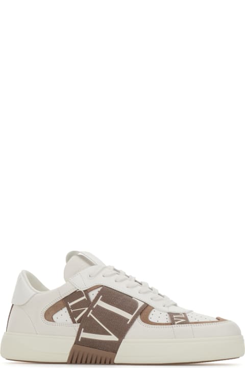 Valentino Garavani أحذية لـ القسم الرجالي Valentino Garavani Two-tone Leather And Fabric Vl7n Sneakers